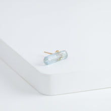 Load image into Gallery viewer, Rough stone aquamarine stud