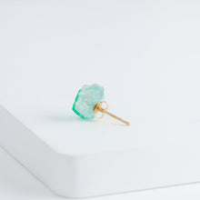 Load image into Gallery viewer, Rough stone emerald stud