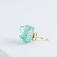 Load image into Gallery viewer, Rough stone emerald stud