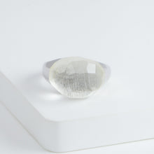 Load image into Gallery viewer, Mini rock faceted round himalaya quartz ring - silver