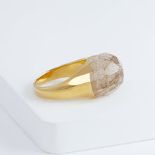 Load image into Gallery viewer, Mini rock faceted round rutilated quartz ring