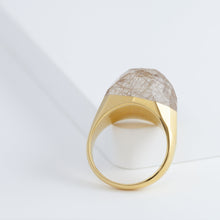 Load image into Gallery viewer, Mini rock faceted round rutilated quartz ring