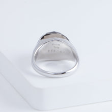 Load image into Gallery viewer, Mini rock faceted round smoky quartz ring - silver