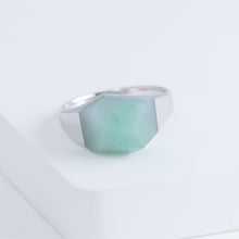 Load image into Gallery viewer, Mini rock crystal jade ring - silver