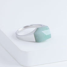 Load image into Gallery viewer, Mini rock crystal jade ring - silver