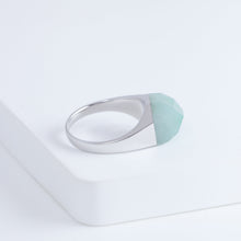 Load image into Gallery viewer, Mini rock crystal jade ring - silver