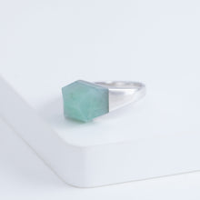 Load image into Gallery viewer, Mini rock crystal jade ring - silver
