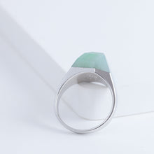 Load image into Gallery viewer, Mini rock crystal jade ring - silver