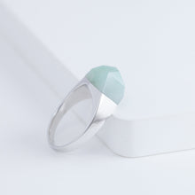 Load image into Gallery viewer, Mini rock crystal jade ring - silver