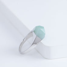 Load image into Gallery viewer, Mini rock crystal jade ring - silver