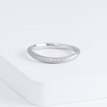 Load image into Gallery viewer, Currents 2.3mm platinum ring with pave diamonds