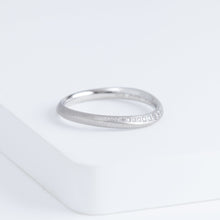 Load image into Gallery viewer, Currents 2.3mm platinum ring with pave diamonds