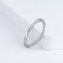 Load image into Gallery viewer, Currents 2.3mm platinum ring with pave diamonds