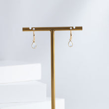Load image into Gallery viewer, Gemstone pear aquamarine hoop earrings