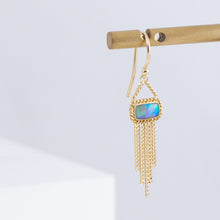 Load image into Gallery viewer, One-of-a-kind Boulder opal earrings with chains
