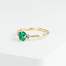 Load image into Gallery viewer, Enfold one-of-a-kind emerald and diamond ring