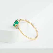 Load image into Gallery viewer, Enfold one-of-a-kind emerald and diamond ring