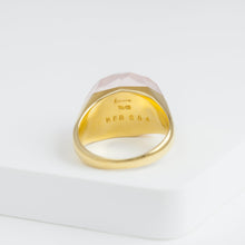 Load image into Gallery viewer, Mini rock faceted round rose quartz ring