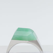 Load image into Gallery viewer, Mini rock crystal jade ring - silver