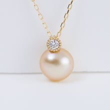 Load image into Gallery viewer, Baby gold pearl single pearl diamond necklace