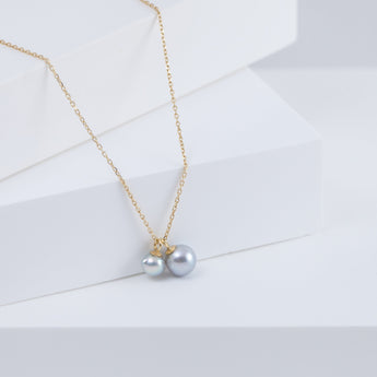 Baby Akoya pearl double pearl necklace