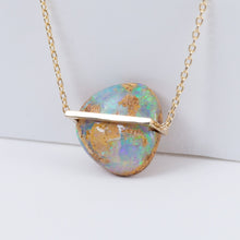 Load image into Gallery viewer, Band one-of-a-kind opalized wood necklace