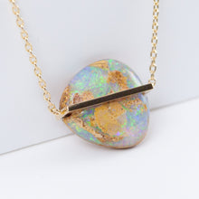 Load image into Gallery viewer, Band one-of-a-kind opalized wood necklace