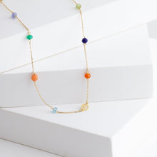 Load image into Gallery viewer, Multicolor stone smiley necklace
