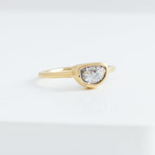 Load image into Gallery viewer, OOAK Half Moon salt and pepper diamond ring