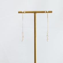 Load image into Gallery viewer, Sazare pearl chain drop earrings
