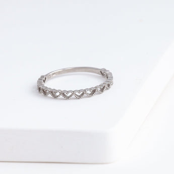 Repeat heart ring - white gold