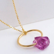 Load image into Gallery viewer, Rough stone rhodolite garnet pendant