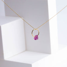 Load image into Gallery viewer, Rough stone rhodolite garnet pendant