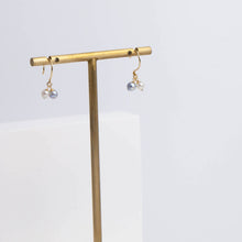 Load image into Gallery viewer, Baby Akoya pearl double pearl hook earrings