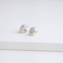 Load image into Gallery viewer, Small petal studs with diamonds