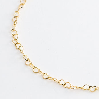 Heart chain bracelet (yellow gold) - Kolekto