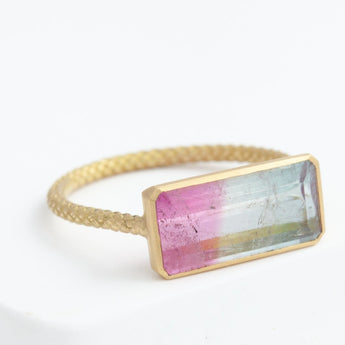 One-of-a-kind Bi-color tourmaline ring - Kolekto