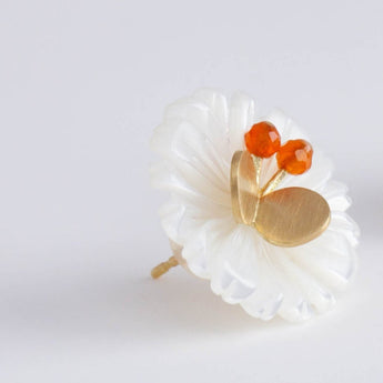 Daisy carnelian butterfly earrings