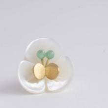 Load image into Gallery viewer, Plum flower emerald butterfly earrings