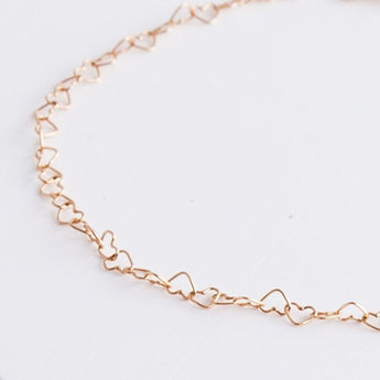 Heart chain bracelet (rose gold) - Kolekto