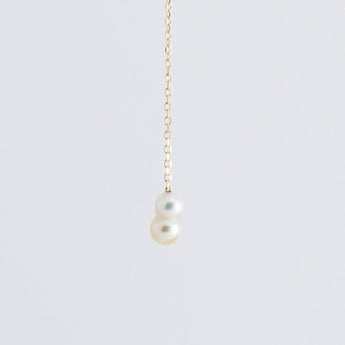 Baby akoya pearl twin pearl drop earrings - Kolekto
