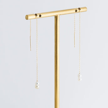 Baby akoya pearl twin pearl drop earrings - Kolekto