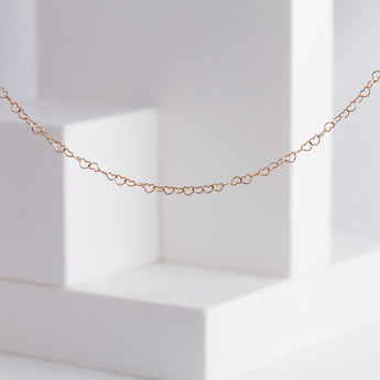 Heart chain necklace (rose gold) - Kolekto