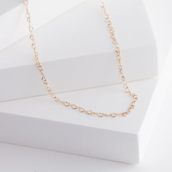 Heart chain necklace (rose gold) - Kolekto