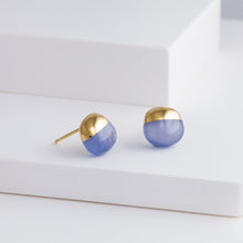 Load image into Gallery viewer, Rock blue chalcedony earrings - Kolekto
