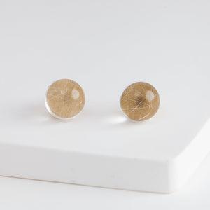 Gyoku rutilated quartz earrings