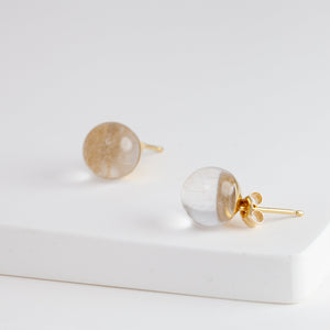 Gyoku rutilated quartz earrings