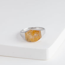 Load image into Gallery viewer, [Limited Edition] Mini rock crystal goethite and pyrite in quartz ring - silver
