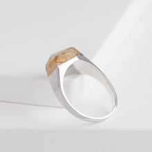 Load image into Gallery viewer, [Limited Edition] Mini rock crystal goethite and pyrite in quartz ring - silver
