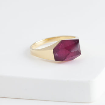 [Limited Edition] Mini rock crystal red tourmaline ring
